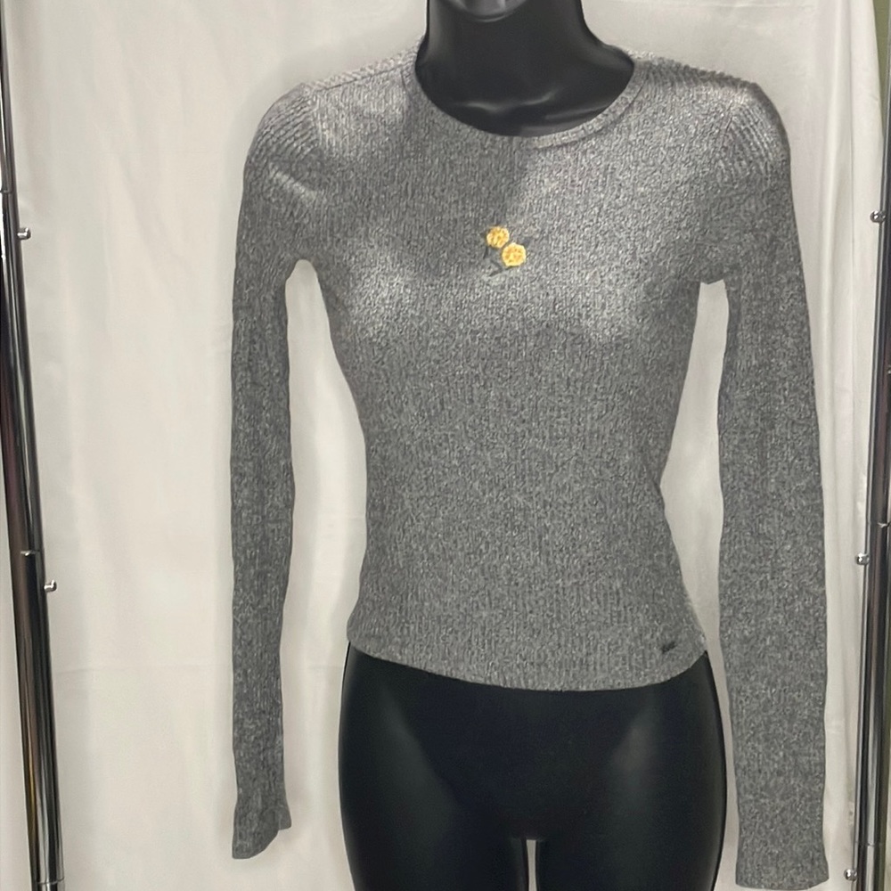 Junior Girls Hollister Baby Tee Long Sleeve